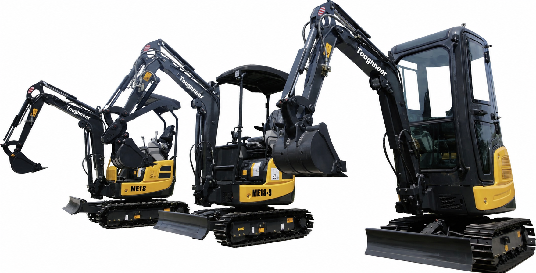 ME18C, ME18U and ME19U compact crawler excavators